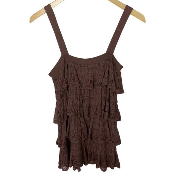 Anthropologie Moth Brown Tiered‎ Layer Ruffle Tunic Top Size XS Bohemian Boho - Picture 4 of 10